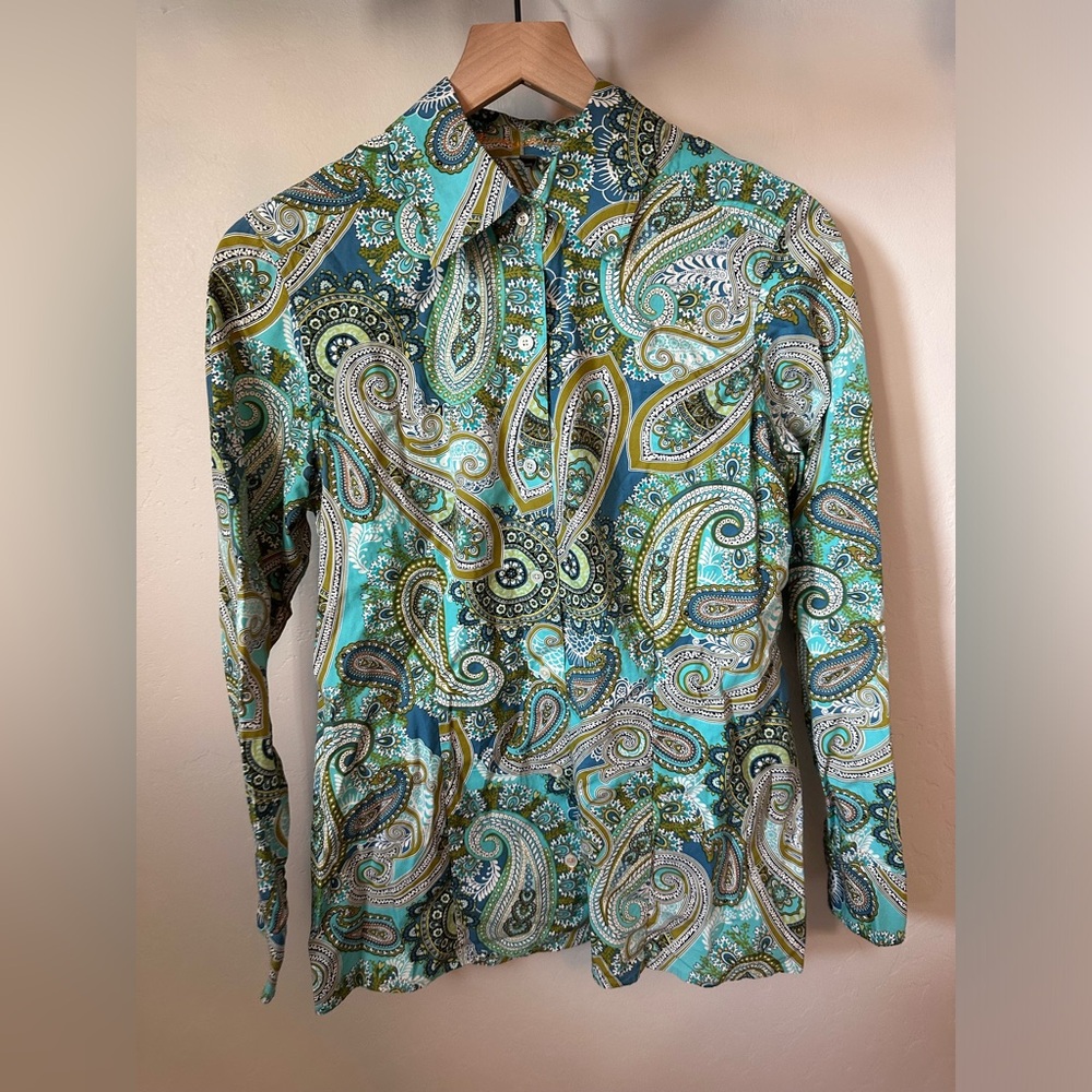Tommy Bahama Paisley Women’s Shirt - Green and Blue